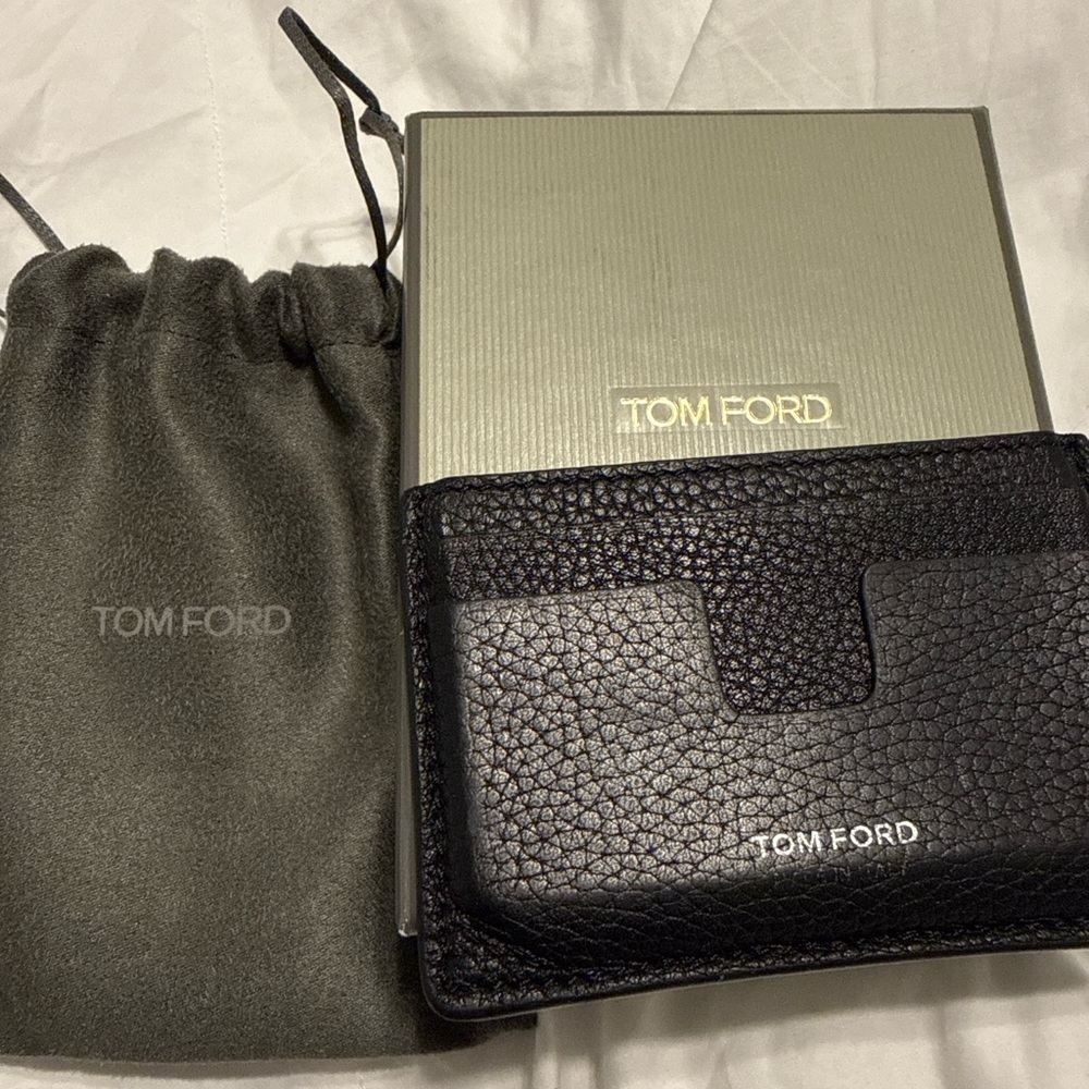 Tom Ford Textured Black Card Holder